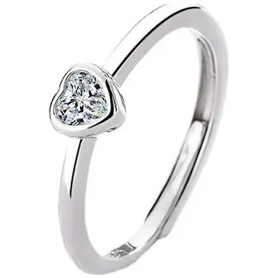 Majya Stříbrný nastavitelný prsten se srdíčkem LOVE 10347