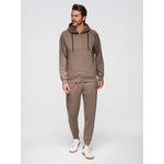 Ombre Clothing Мъжки спортен костюм суитшърт с качулка + панталони jogging - сиво-кафяво V3 Z115 Ombre Clothing Ombre Clothing | Siv | МЪЖЕ | S