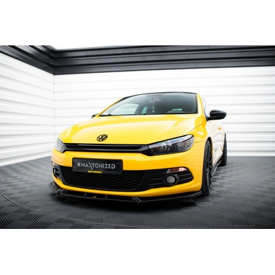 spoiler pod přední nárazník ver.3 pro Volkswagen Scirocco Mk3, černý lesklý plast ABS