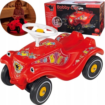 BIG auto Bobby Car Classic Led červené so svietiacou karosériou a klaksónom