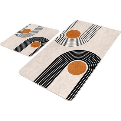 Mila Home Бежови кадифени постелки за баня в комплект от 2 бр. 60x100 cm Dot Arch - Mila Home (Bathmat-2li-Set363)