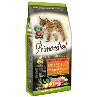 PRIMORDIAL GF Cat Sterilizzato Salmon & Quail 2 kg