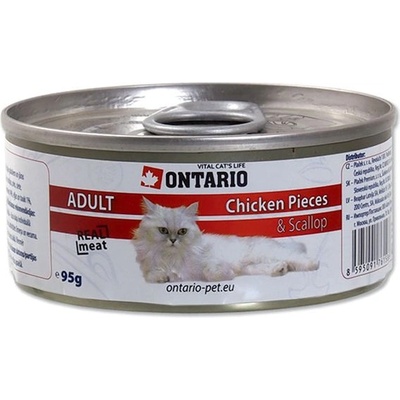 ONTARIO Котешки парчета пиле + миди 95 г