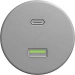 Reblig - Ретро USB контакт A+C без рамка, сив (RG0087)