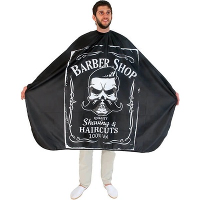Eurostil Barber Shop pláštenka na strihanie 160x145 cm čierna