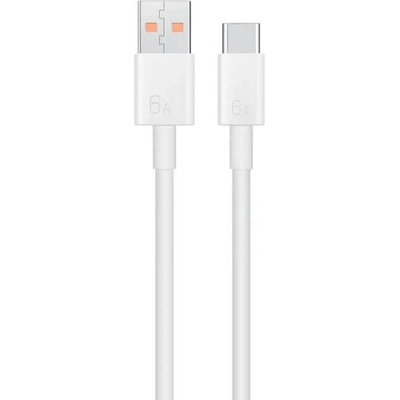 Huawei Оригинален USB-C Кабел за Huawei Super Charge LX04072043 66W 6A 1m, Бял (Bulk) (04072004)