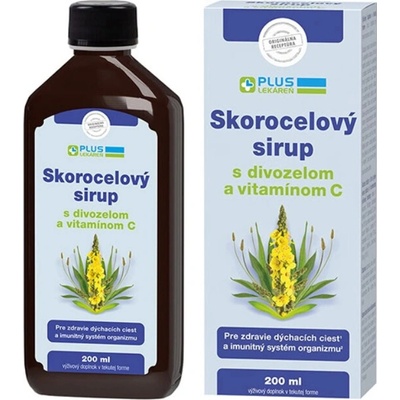 Plus Lekáreň Skorocelový sirup s divozelom a vitamínom C 200 ml