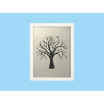 Svatební strom 1 v bílém rámu 33 x 43 cm