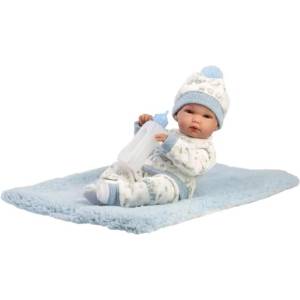 Llorens 63509 NEW BORN МОМЧЕ - реалистична бебешка кукла с цяло винилово тяло (4-63509)