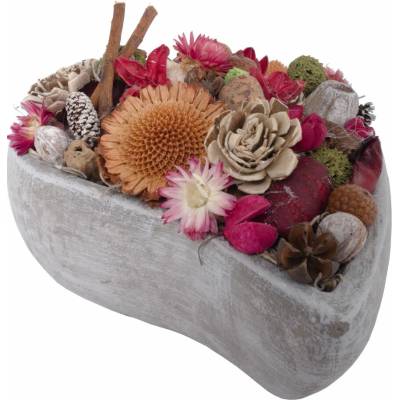 IKEBANA kvetinová srdce sušinové 20x15x18cm HNEDO-RUŽOVÁ