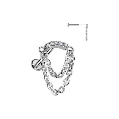 Šperky4U Piercing do brady PUSH IN labreta TITAN TIT1784