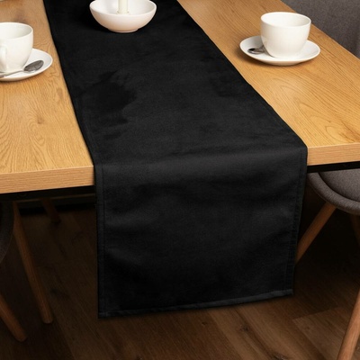 Biante Běhoun imitace broušené kůže Alcantara ALC-012 Černý 35x180 cm