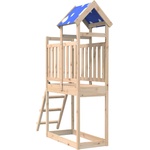 vidaXL Игрална кула Кафяво 52, 5 x 110, 5 x 215 см Солидно борово дърво (3417178)