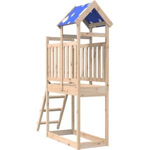 vidaXL Игрална кула Кафяво 52, 5 x 110, 5 x 215 см Солидно борово дърво (3417178)