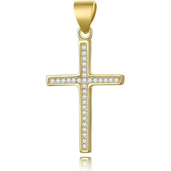 Beneto Pozlacený stříbrný přívěsek Křížek AGH592 GOLD