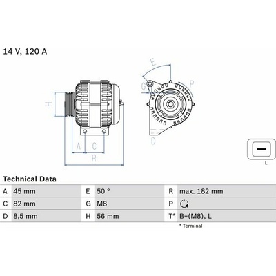 BOSCH Alternátor 0 986 041 150
