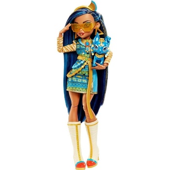 Mattel Monster High Cleo De Nile Doll With Blue Streaked Hair And Pet Dog