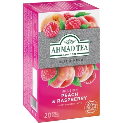 Ahmad Tea Peach & Raspberry ovocný čaj příchuť Peach & Raspberry 20 x 1,8 g