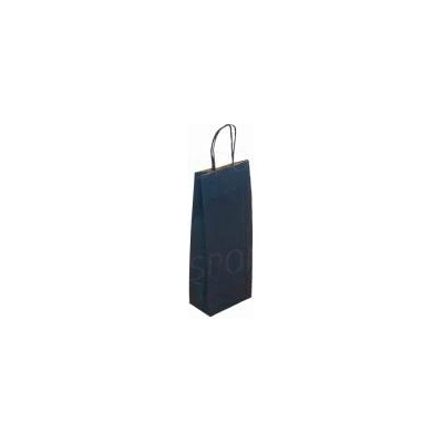 Darčeková papierová taška na víno 14 x 9 x 39 cm, modrá navy