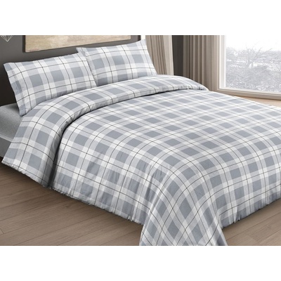 Gipetex Natural Dream Talianská obliečka bavlna LUX Scozzese Grigio 140x200 70x90