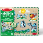 Melissa & Doug дървен пъзел със звуци на животни от зоопарка (6075218_ZOO)