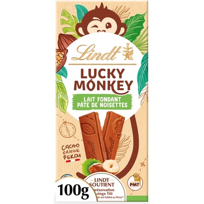 Lindt Lucky Monkey mléčná lískoořísková pasta 100 g