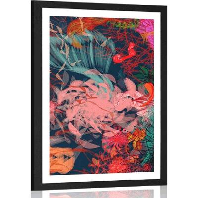 Plakát s paspartou abstraktní květiny - 30x45 no frame