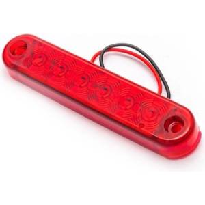 Габарит с рефлектори, червен 6 LED FR0173K 12-24V 100mm