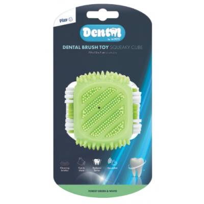 M-PETS Dental Squeaky Cube - гумена играчка за куче - топка, с дентална грижа, с пищялка, 7, 9 x 7, 5 x 7 см, Белгия - 10676899