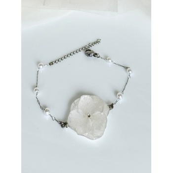 Meganflo Гривна с хортензия - бяла