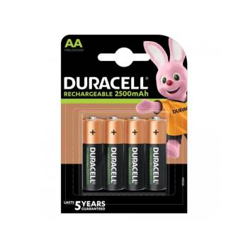 Duracell Акумулаторна батерия DURACELL R6 AA, 2500mAh NiMH, 1.2V, 4 бр. в опаковка (DUR-BR-AA-2500MAH-4PK)