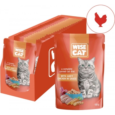 Wise Cat so šťavnatým kuracím mäsom 24 x 100 g