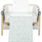 KikkaBoo Бебешки спален комплект за мини кошара Kikkaboo - Bear with me, Mint, 3 части (41101030162)