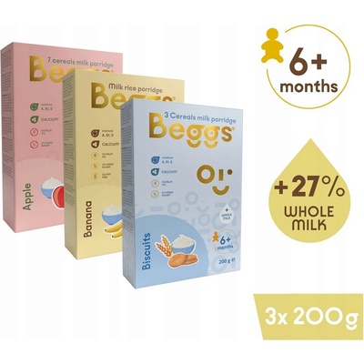Beggs Variace mléčných kaší 3 x 200 g