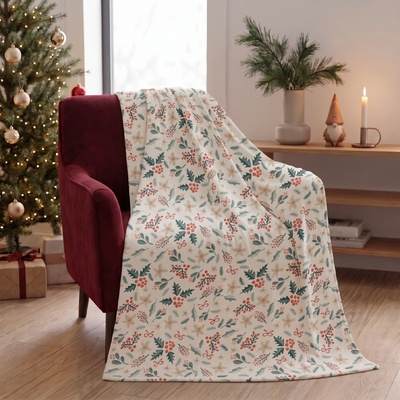 BBK vánoční deka z mikrovlákna Winter Vibes bílá 150x200