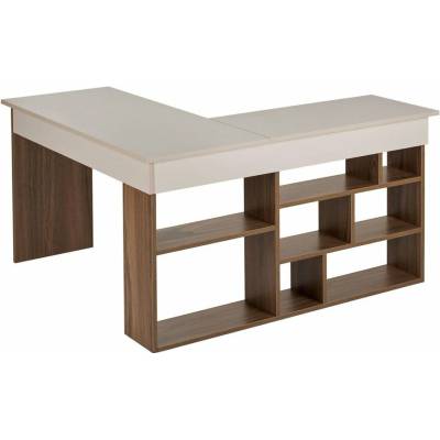Kalune Design Vesper pracovní stůl bílá/přírodní/hnědá
