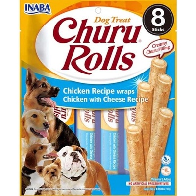 Inaba Churu Rolls dog snack kuře a sýr 8 x 12 g