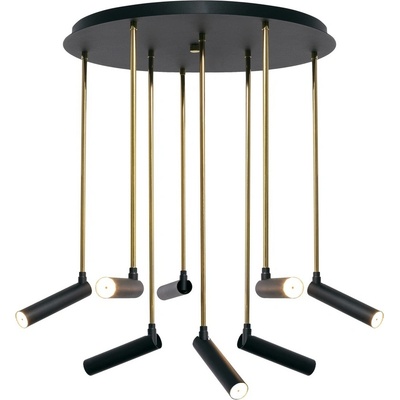 Kaspa Висяща лампа плафон Lars 8 черно-златиста (11085805)