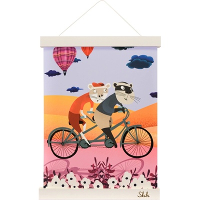 Art print plagát Skibi A4 - Ventilček a Dušička - biela lišta uni