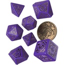 Sada kostek Zaklínač Marigold fialovo-zlatá