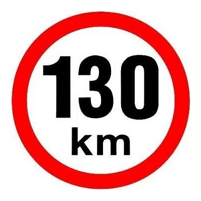 Samolepka omezení rychlosti 130 km/hod z retroreflexní fólie D=150mm