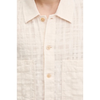 Sunflower Памучна риза Sunflower мъжка в бежово със стандартна кройка с класическа яка 1255 (1255.SFR)