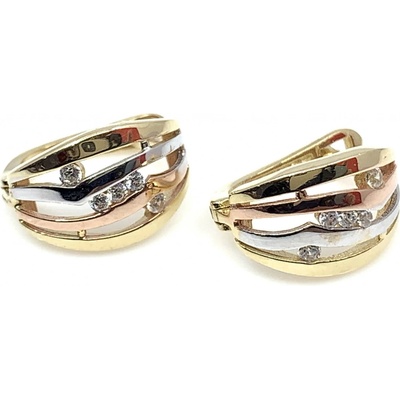 Jan Kos jewellery zlaté náušnice s bílým kamenem 59633784
