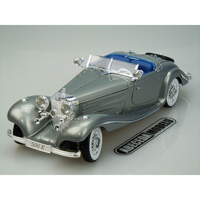 Maisto Mercedes-Benz 500 K Typ Specialroadster 1936 šedá metalíza 1:18