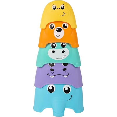 Playgro Активна играчка Playgro - Kула от цветни купички Животни, от серията Learn (PG.0723)