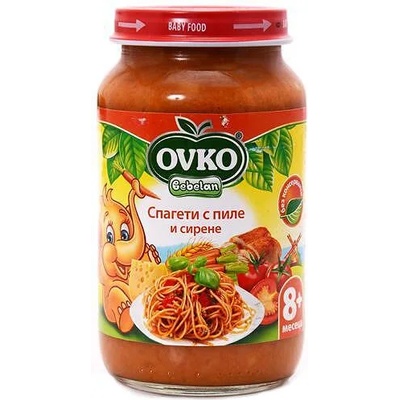 OVKO Bebelan - Пюре спагети с пиле и сирене 8 месец 220 гр (5619)