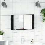 vidaXL Шкаф с огледало за баня Черния дъб 80 x 12 x 45 см (886228)