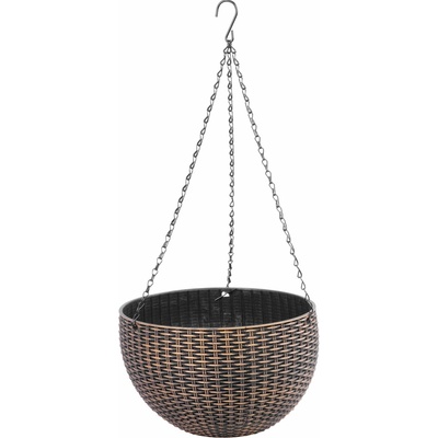 Strend Květináč Pro Modern, visící, závěsný, zlatý, 26x16cm, s řetízkem a háčkem