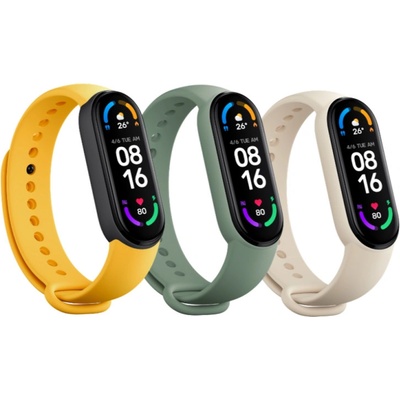 Xiaomi Mi Smart Band 6 Strap3 pack Ivory/Olive/Yellow 34141 – Zboží Živě