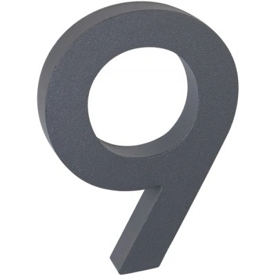 Domovní číslo - 9, ANTRACIT 3D, 100 mm RICHTER CZECH RN.100LV.9.AL.AM.3D – Zboží Mobilmania